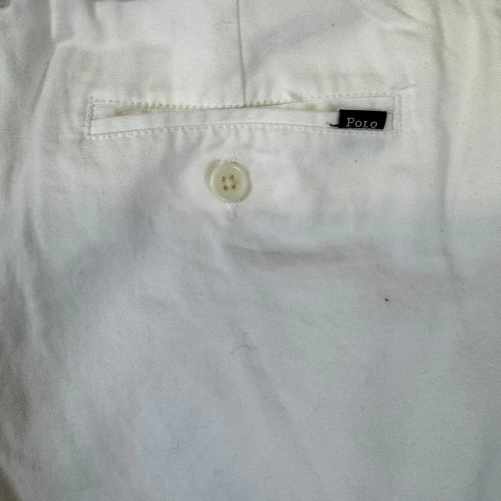 Polo Ralph Lauren Boys White Chino Shorts with Striped Belt Size 14 Stretch